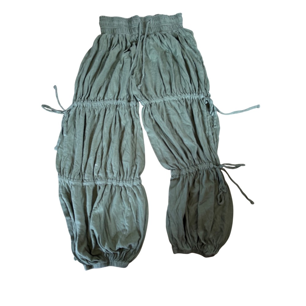 Out From Under Urban Outfitters Olive Green Smocked Tiered Harem Pants Small